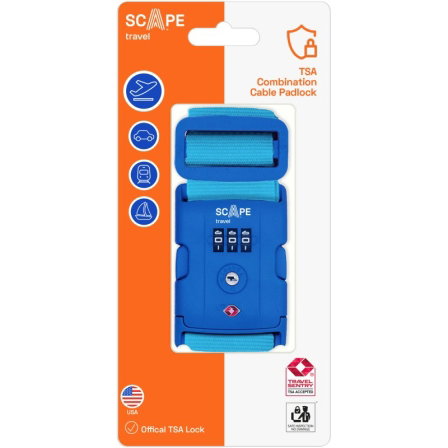 Scape Travel Correa para maleta con combinación azul